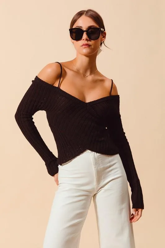 Black V neck Sweater
