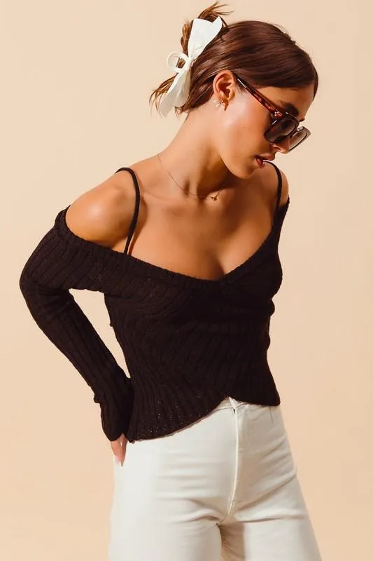 Black V neck Sweater