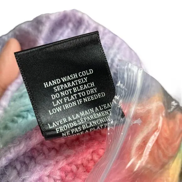 Blank NYC Sweater WMNS S Wool Blend Cardigan Oversized 'I Hope So' Soft Rainbow