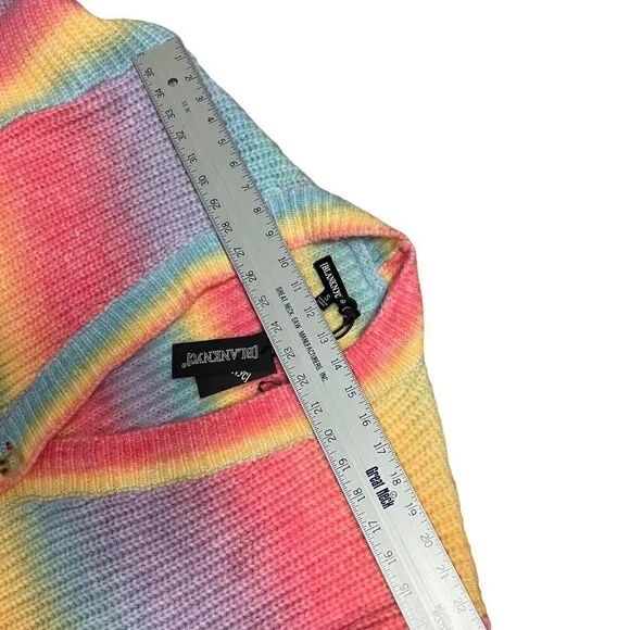 Blank NYC Sweater WMNS S Wool Blend Cardigan Oversized 'I Hope So' Soft Rainbow