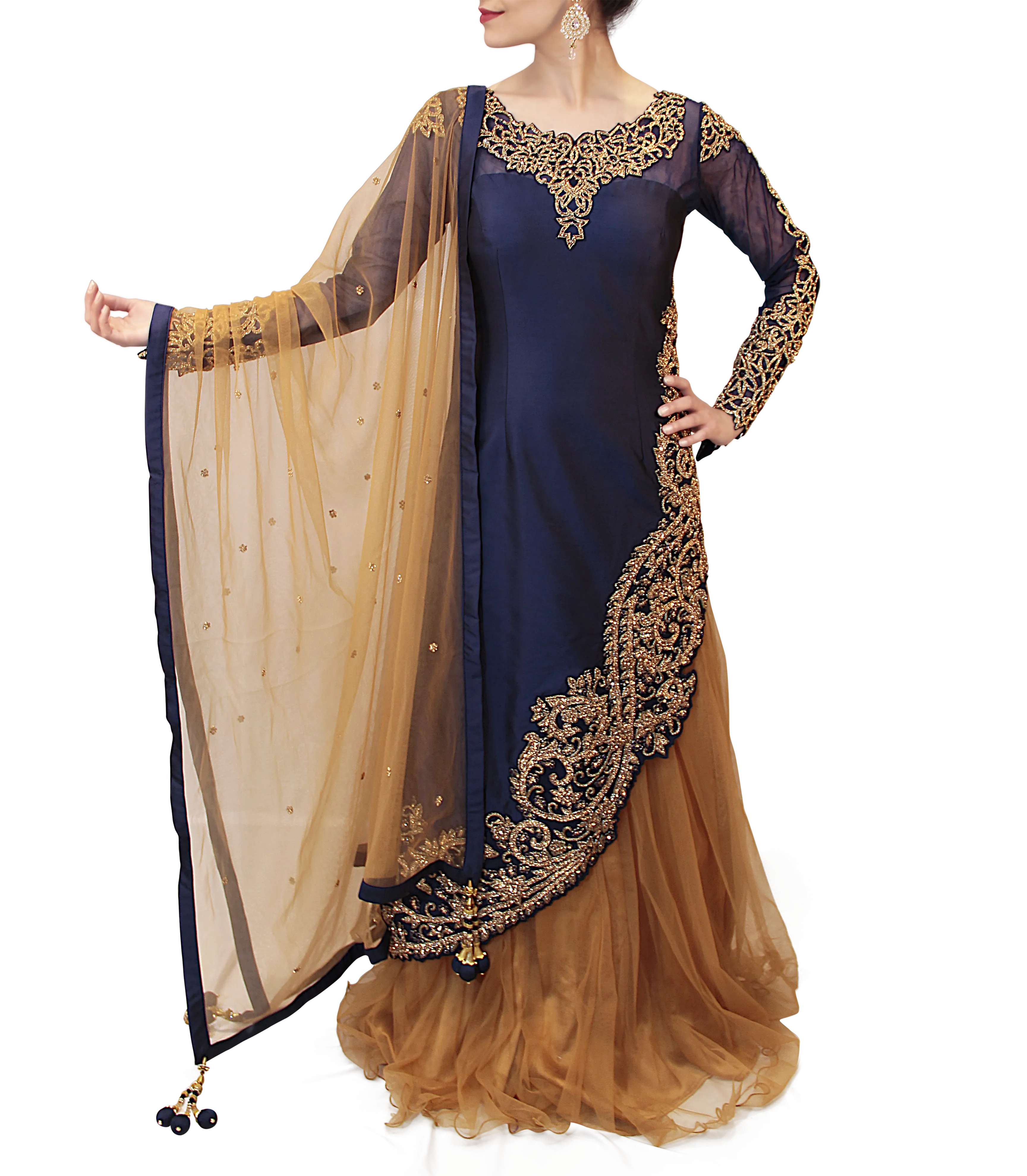BLUE AND GOLD LACHA STYLE