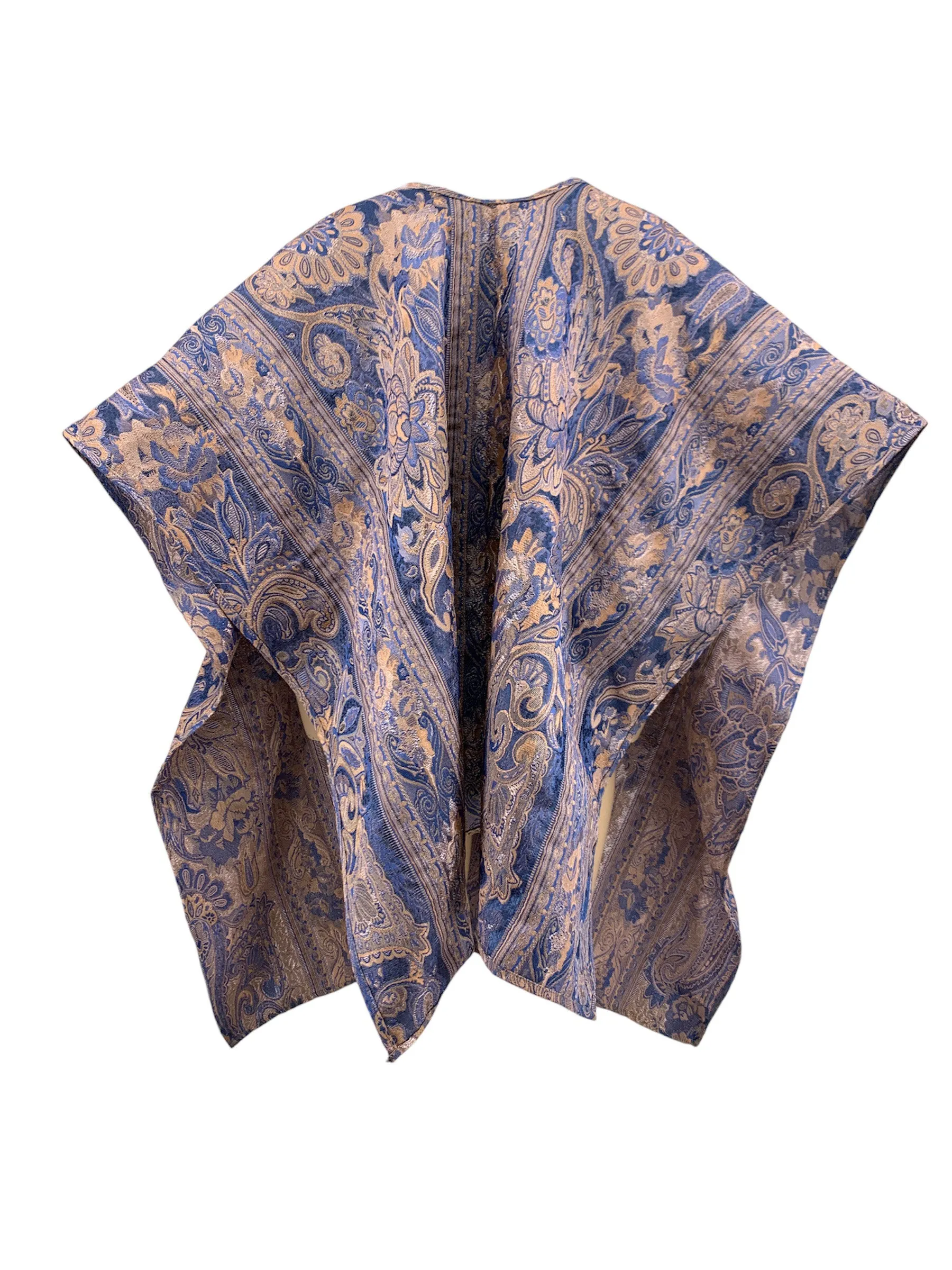 Borcade Cape Kimono with Velvet Belt