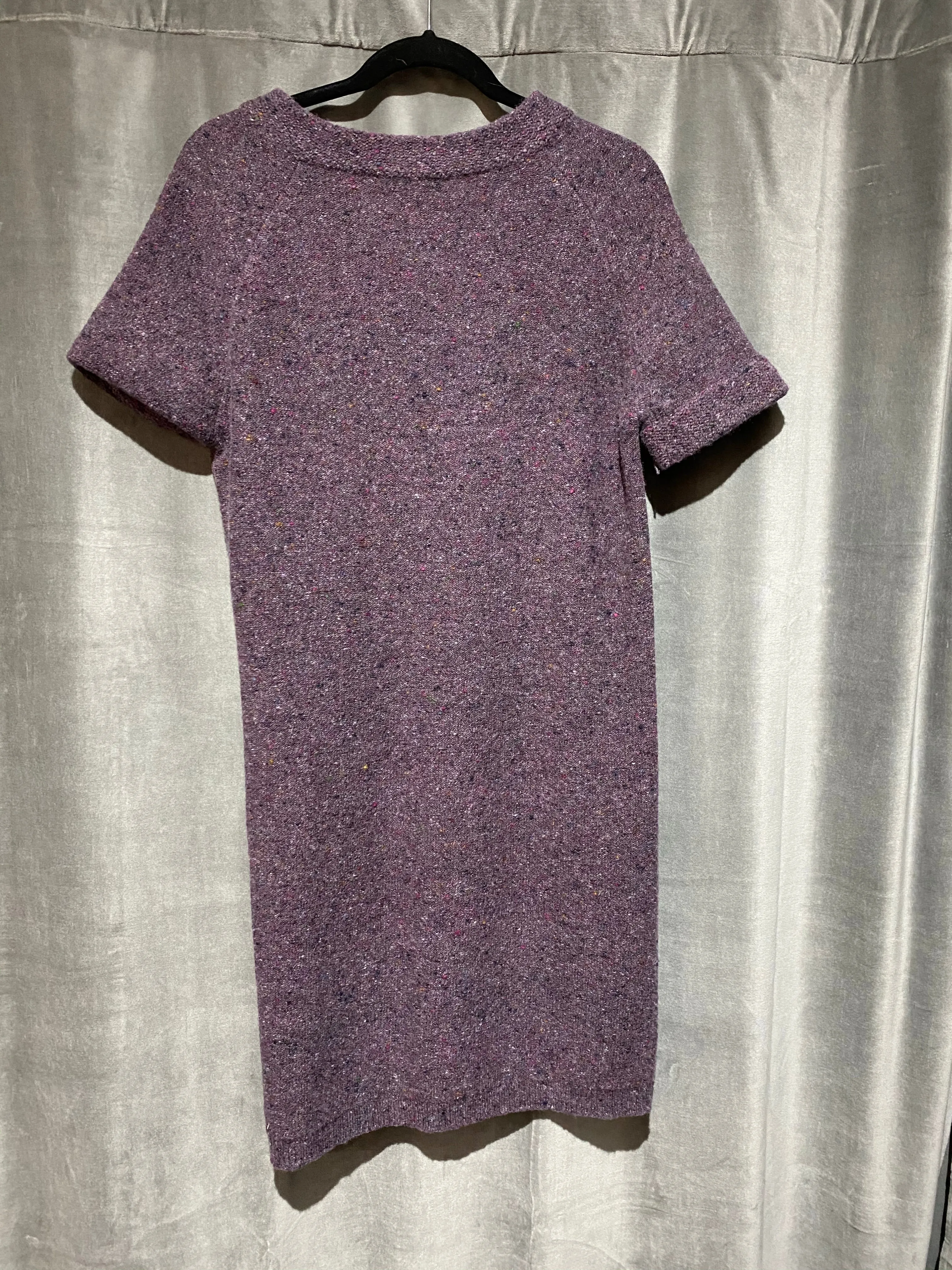 Bottega Veneta Purple Boatneck Short Sleeve Sweater dress