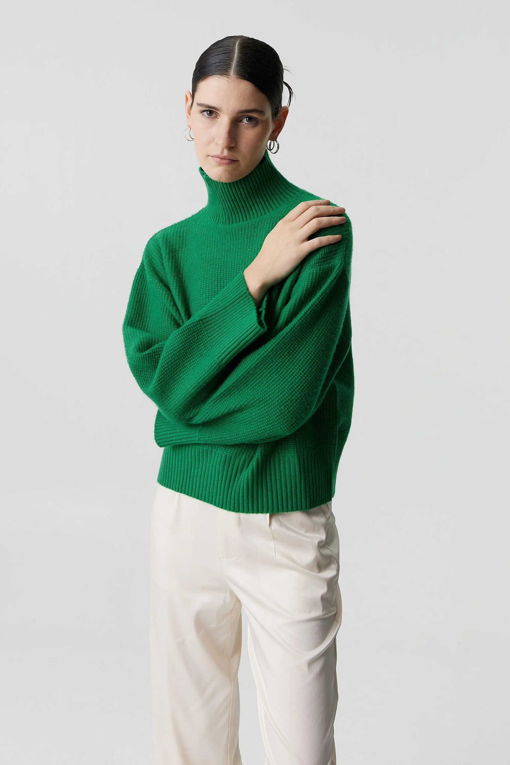 BOUCLE TURTLENECK KNIT | JADE