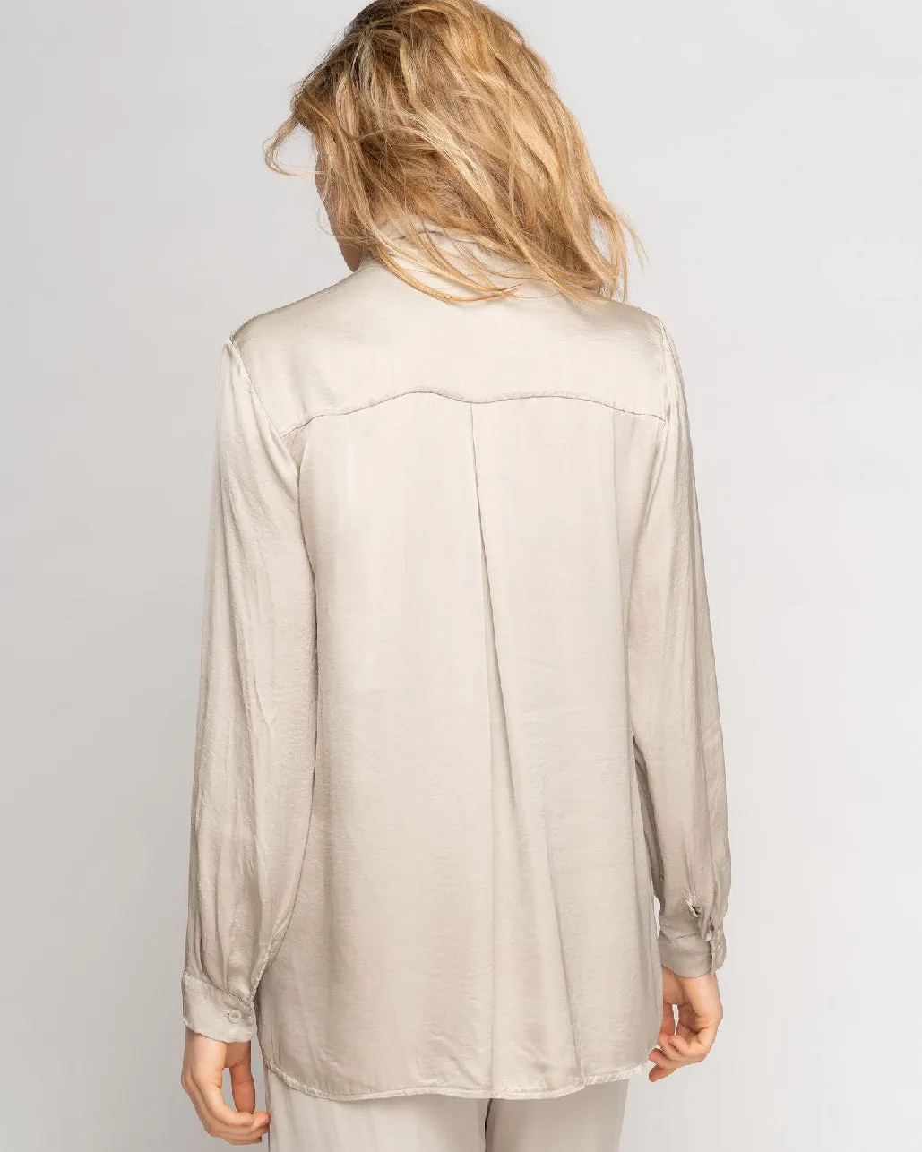 Bow Tie Neck Silky Blouse