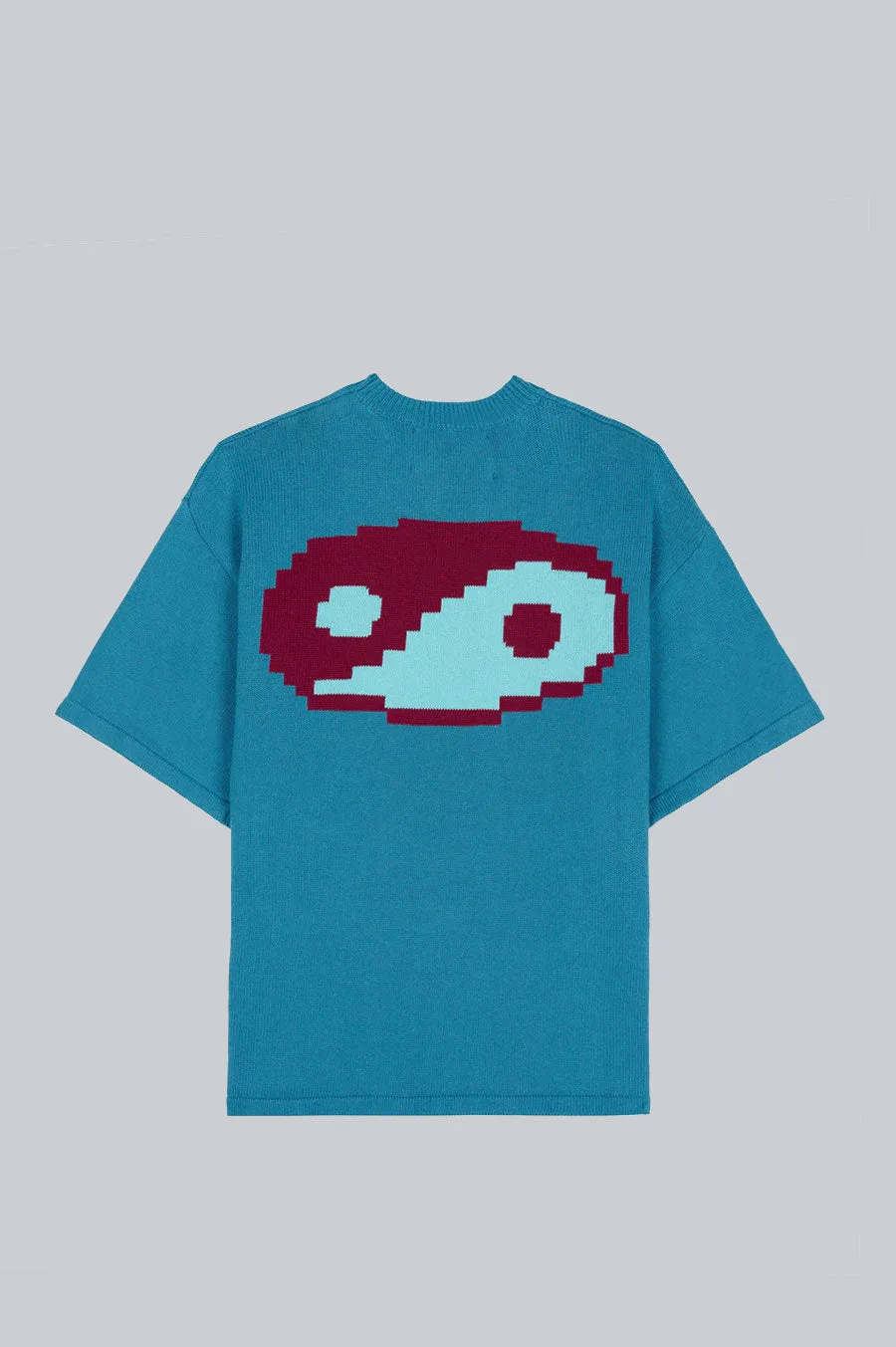 BRAIN DEAD ANARCHY WINK SHORT SLEEVE KNIT SWEATER SEAFOAM