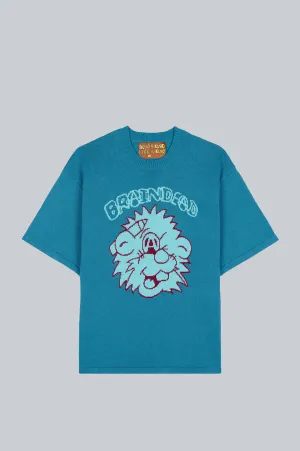 BRAIN DEAD ANARCHY WINK SHORT SLEEVE KNIT SWEATER SEAFOAM