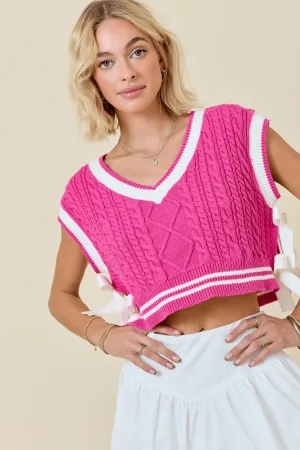 Bubble gum varsity crop top