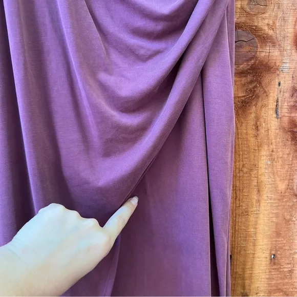 Burgundy Plum One-Shoulder Dolman Modal Maxi Dress 🌿