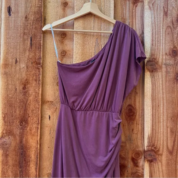 Burgundy Plum One-Shoulder Dolman Modal Maxi Dress 🌿
