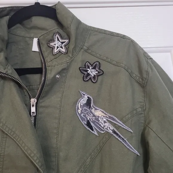 Cabi Hanson Anorak Military Utility Embellished Jacket XXS