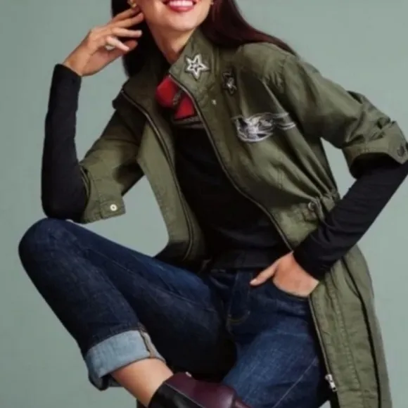 Cabi Hanson Anorak Military Utility Embellished Jacket XXS