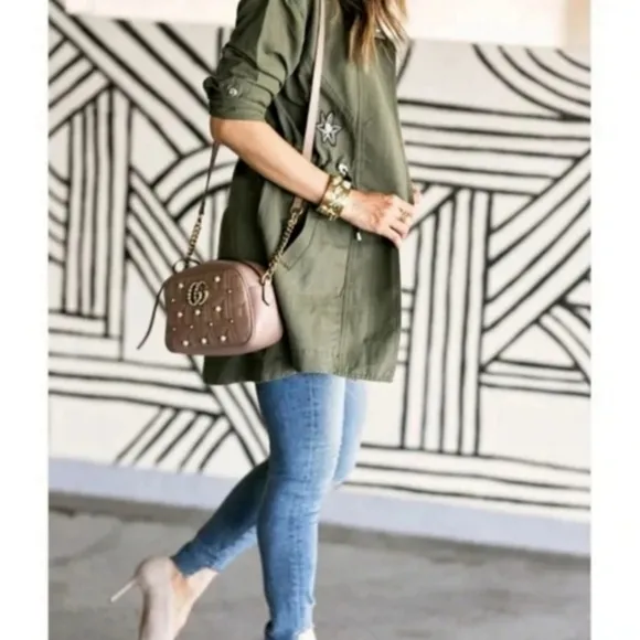 Cabi Hanson Anorak Military Utility Embellished Jacket XXS
