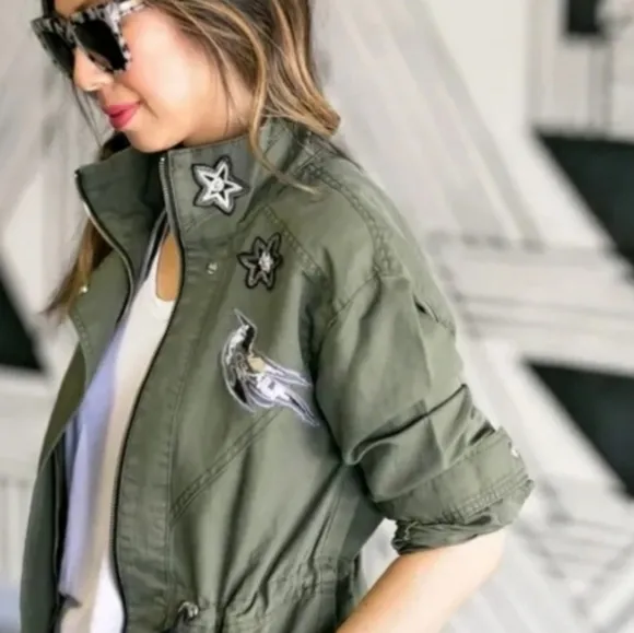 Cabi Hanson Anorak Military Utility Embellished Jacket XXS