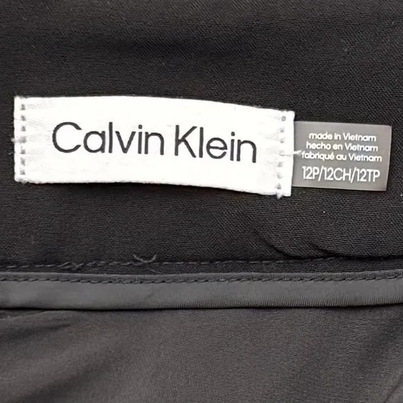 Calvin Klein Suit Skirt 12 Petite Classic Fit Straight Lux Minimalist Corporate