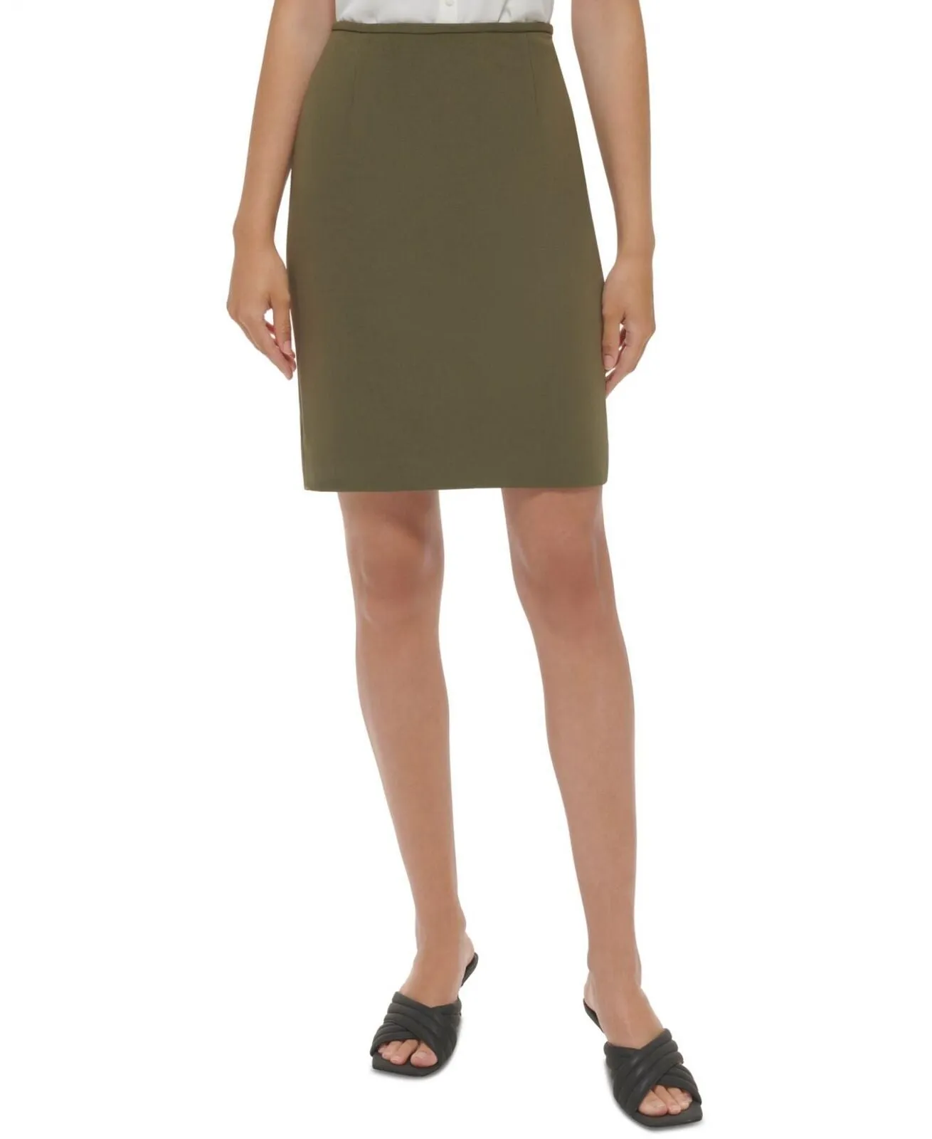 Calvin Klein Womens Petite Scuba Crepe Pencil Skirt T28SC140