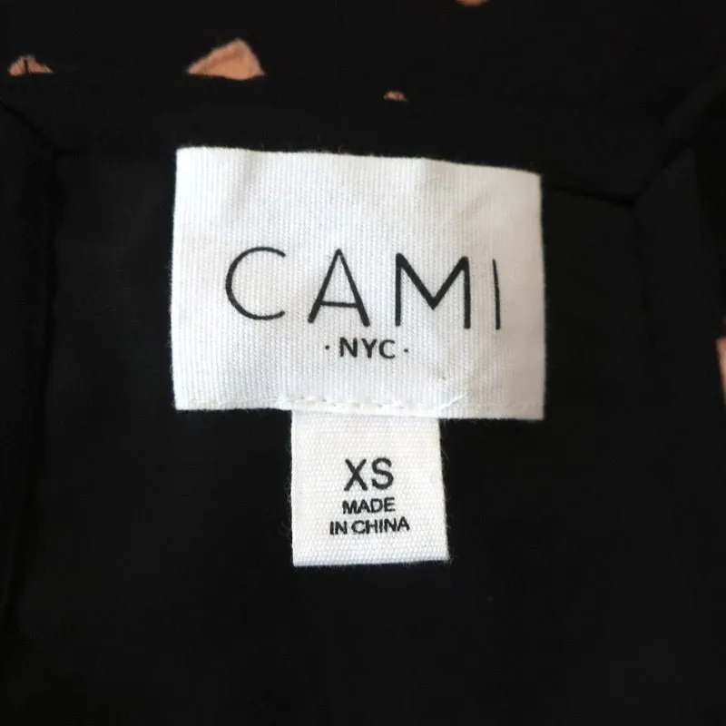 CAMI NYC The Racer Tank Top Black Burnout Heart Print Size Extra Small