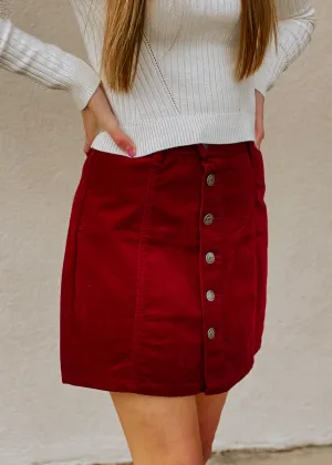 Carmen Corduroy Skirt - Burgundy