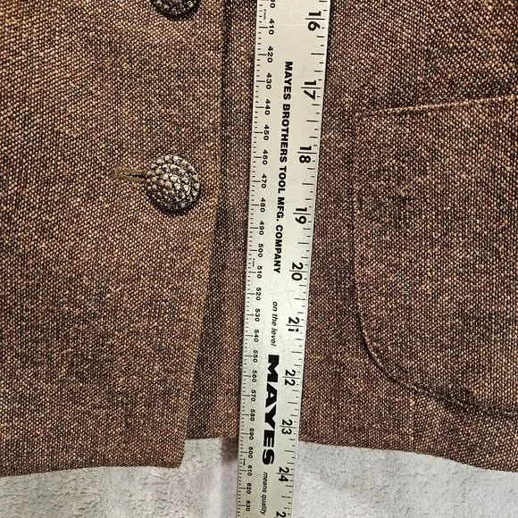 Casual Corner Tulip Skirt suit set Womens 10 Brown wool silk embroidered career