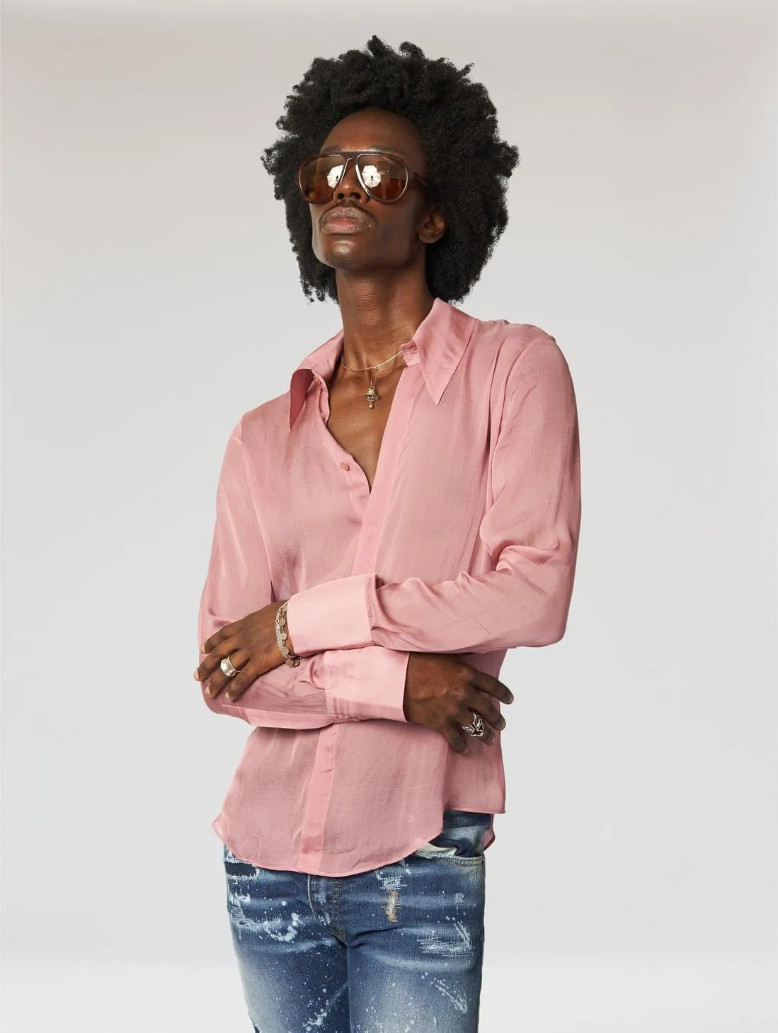 CHANTAL SILK SHIRT IN PINK - Man