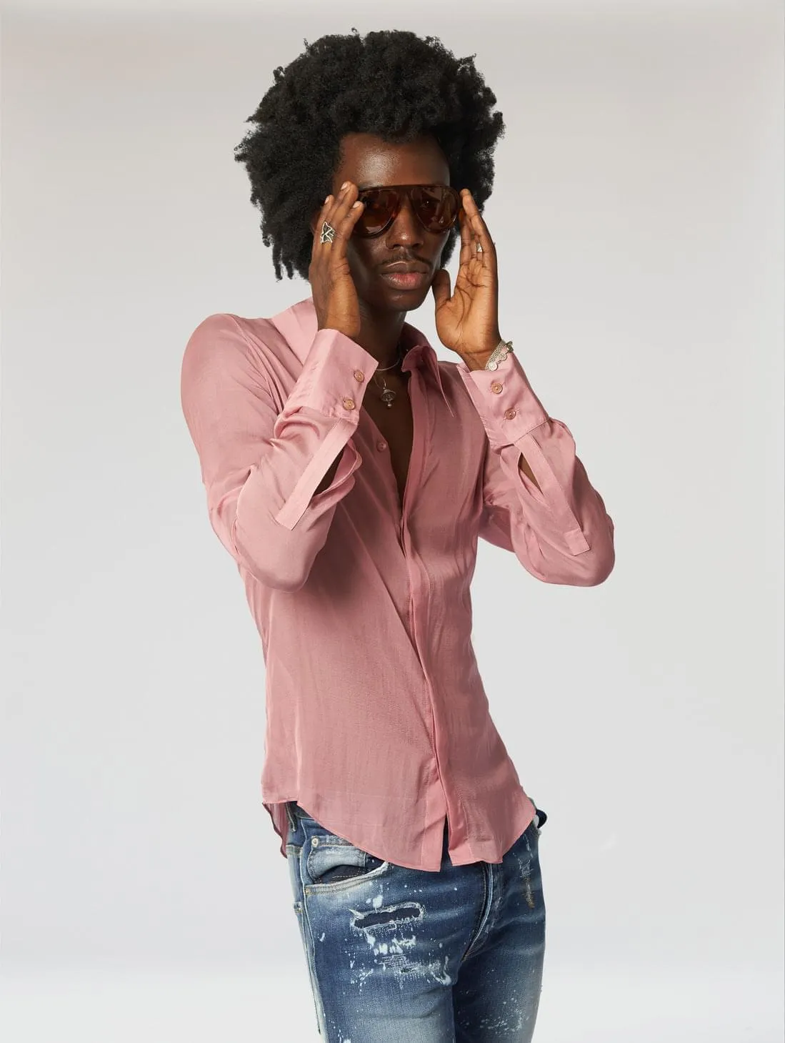 CHANTAL SILK SHIRT IN PINK - Man