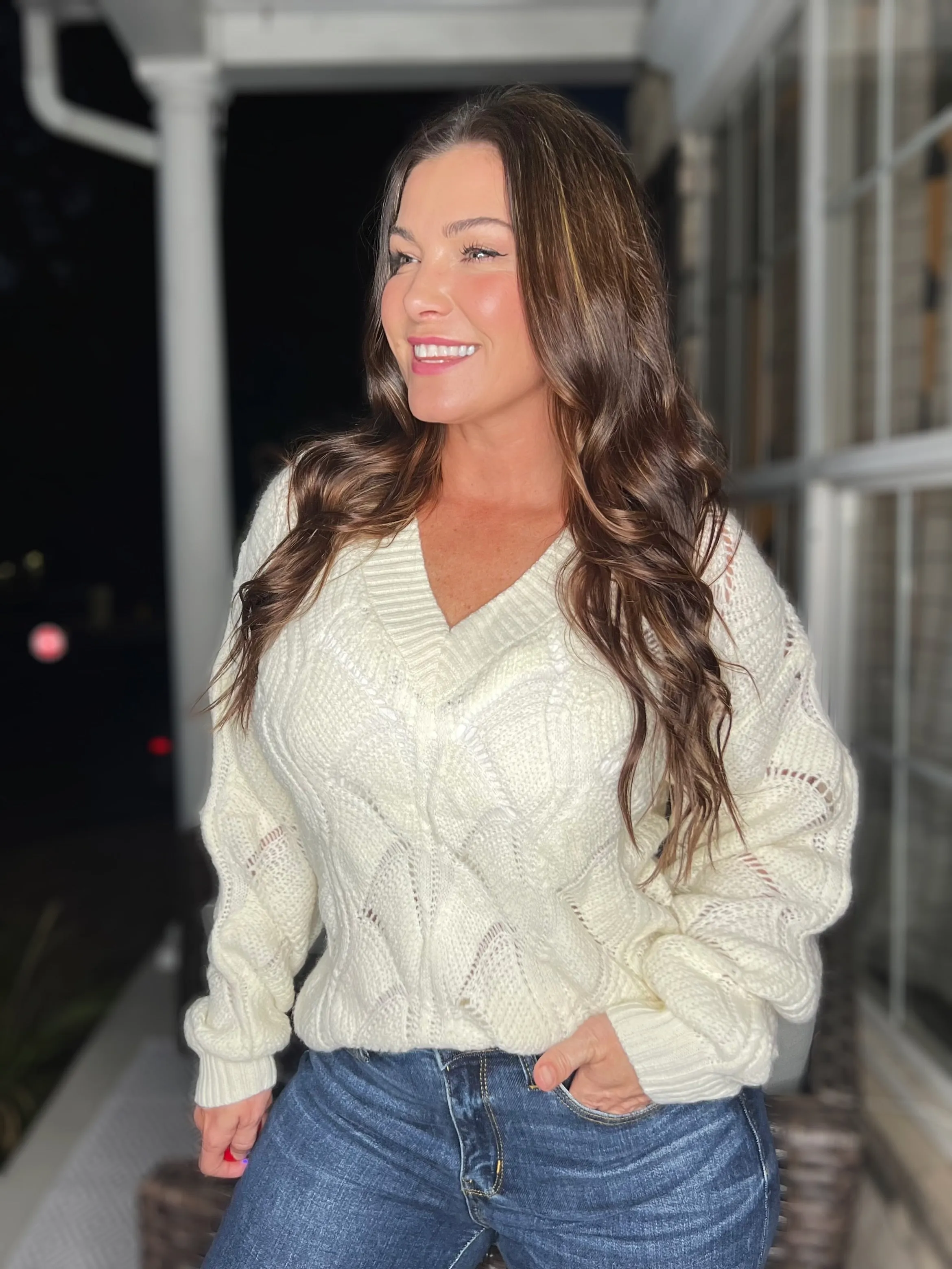 Cheerful Charmer Sweater- 3 Colors (Ivory, Black, Turquoise)