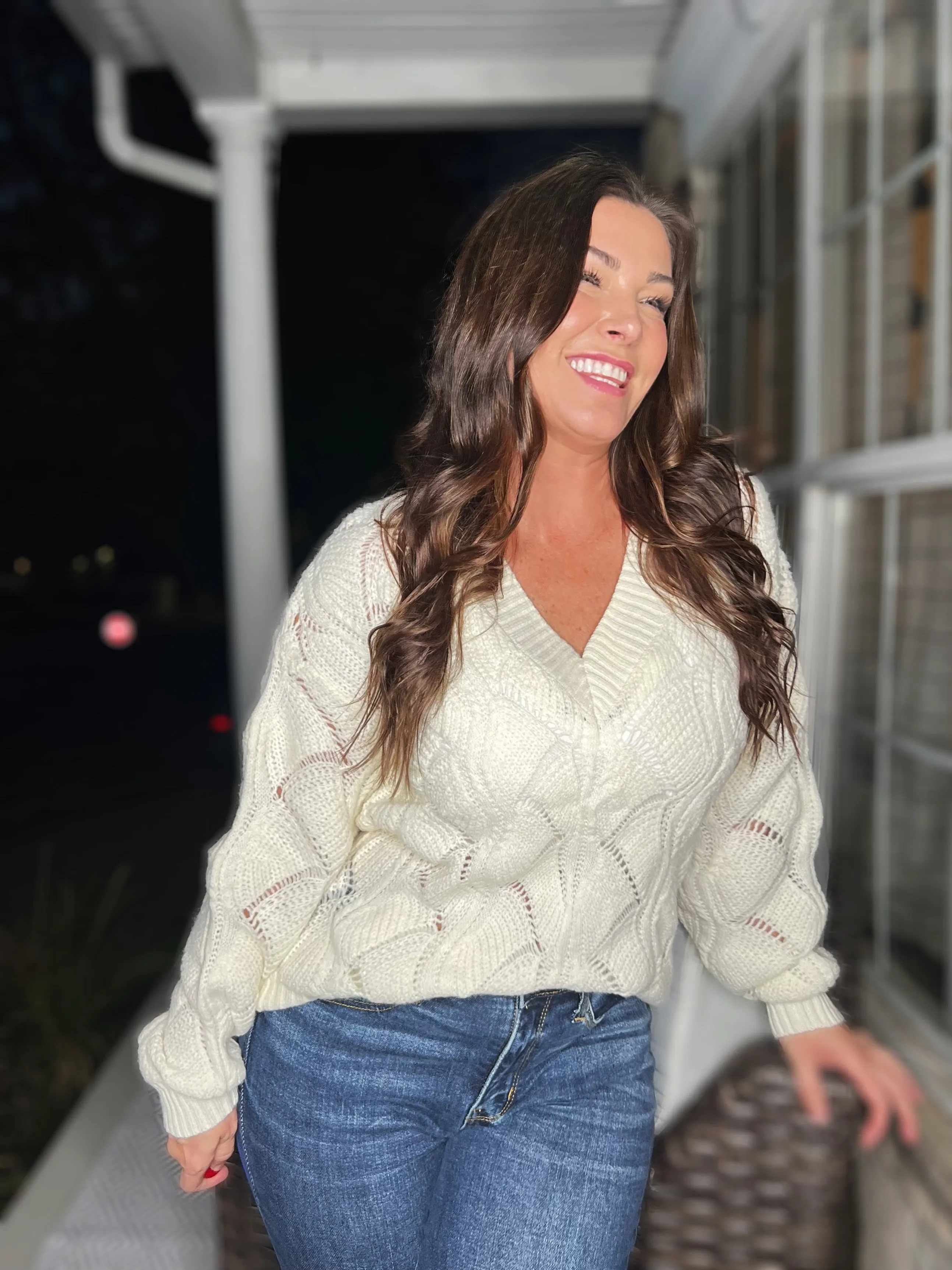 Cheerful Charmer Sweater- 3 Colors (Ivory, Black, Turquoise)