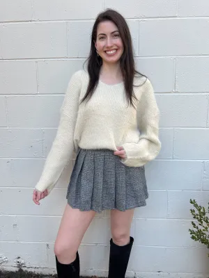 Classic Move V-Neck Fuzzy Sweater