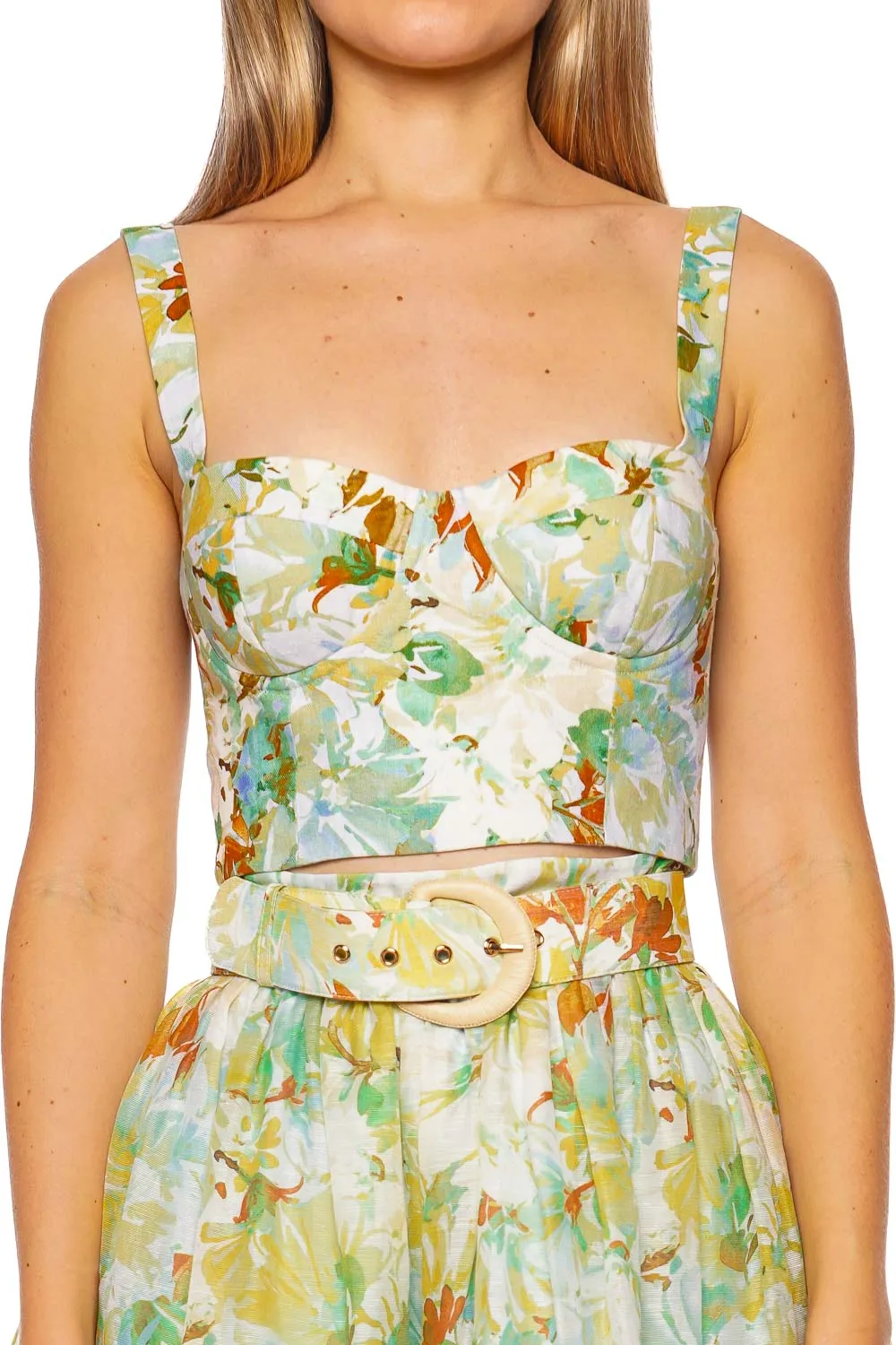 Claudine Terra Blue Bustier Crop Top