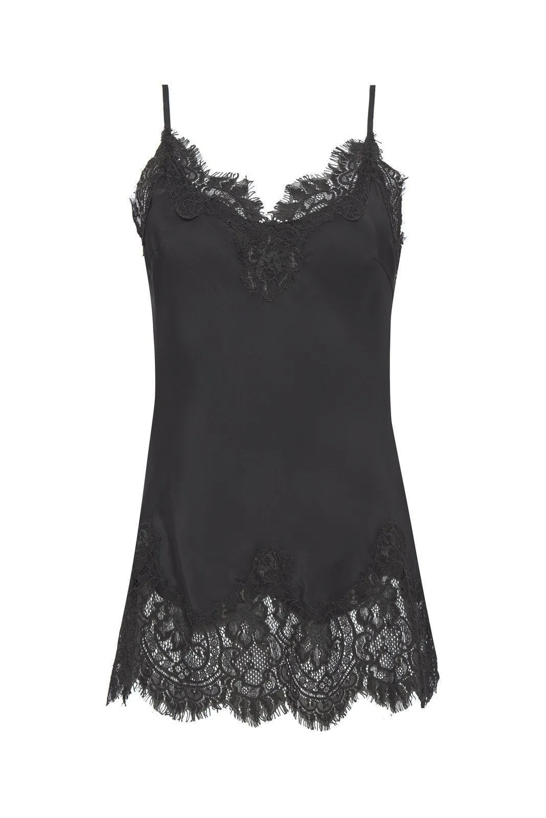 Coco Lace Silk Cami Dark Grey