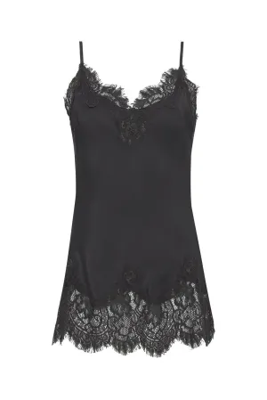 Coco Lace Silk Cami Dark Grey