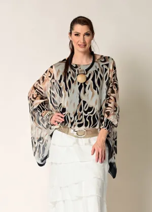Corinna Silk Top in Desert