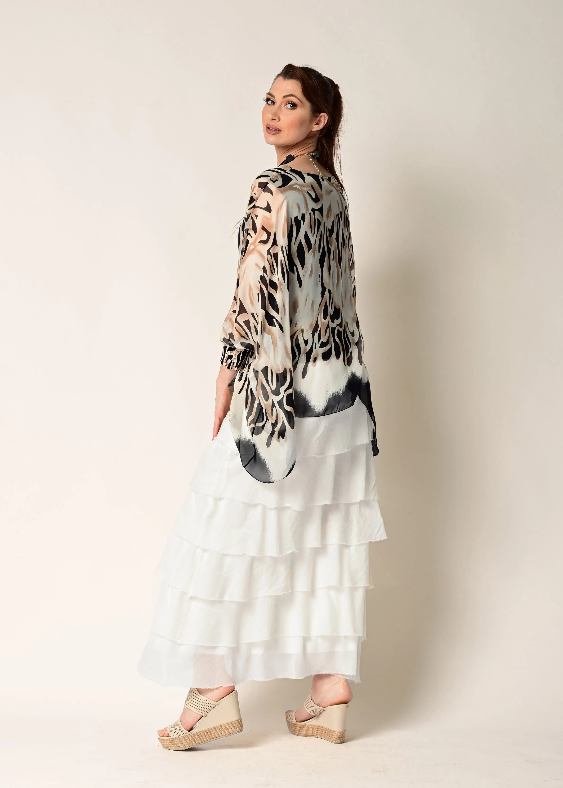 Corinna Silk Top in Desert
