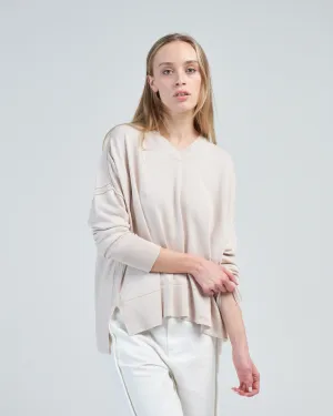 cotton pointelle v-neck