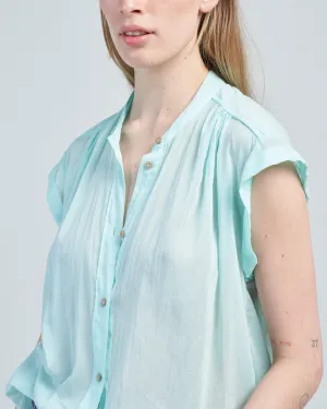 cotton silk voile short sleeve top