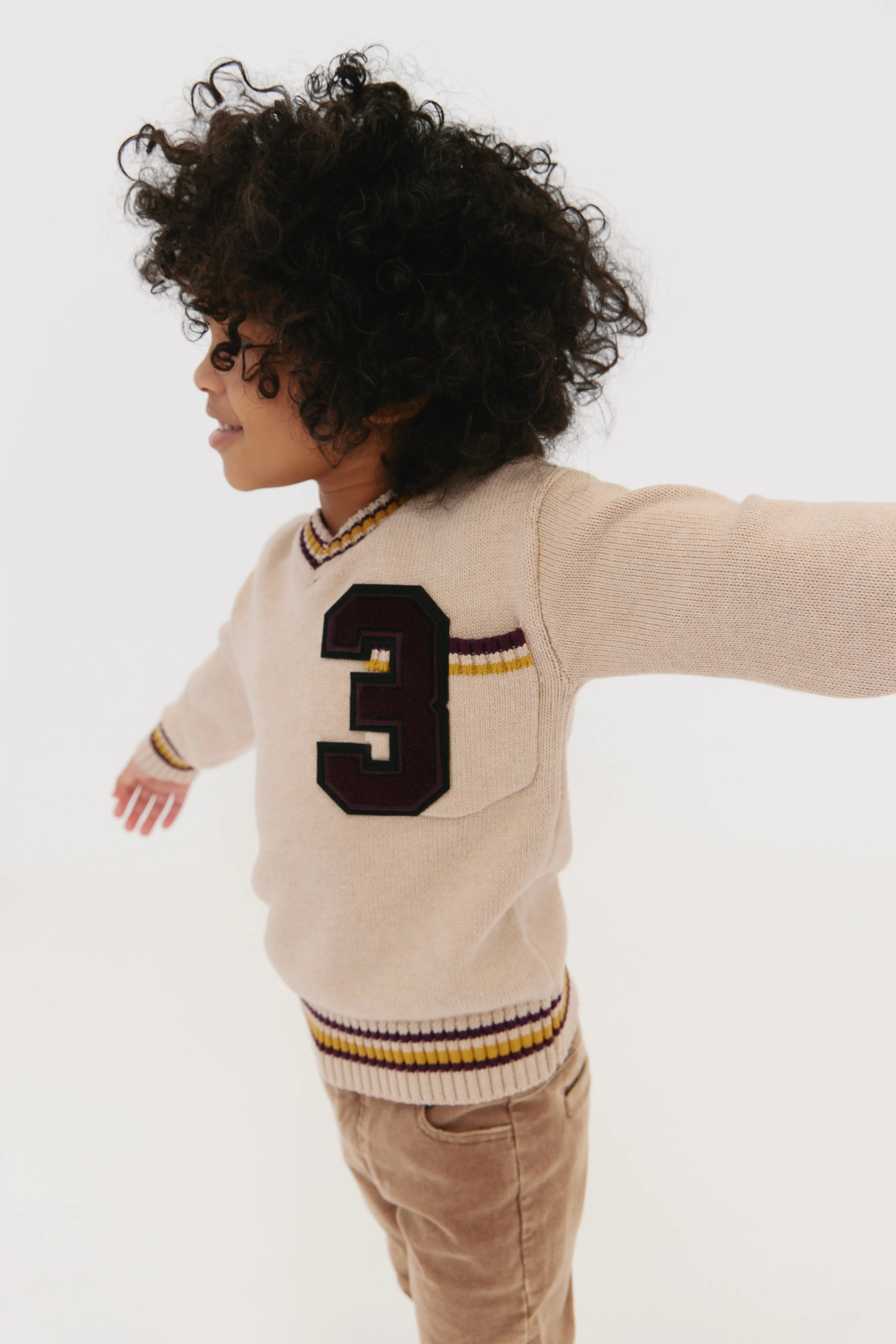 Crew Kids Varsity Knit V-Neck Sweater