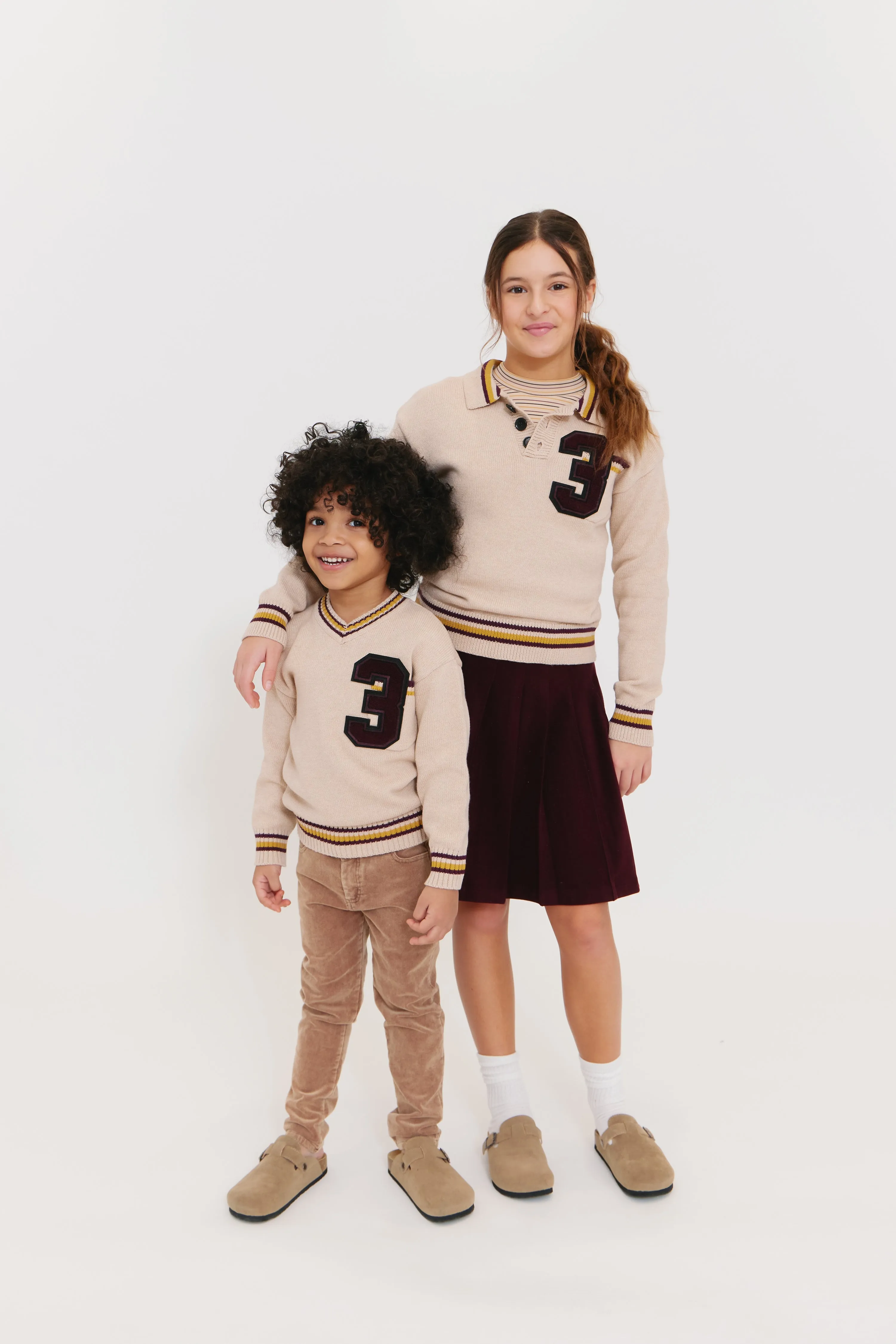 Crew Kids Varsity Knit V-Neck Sweater
