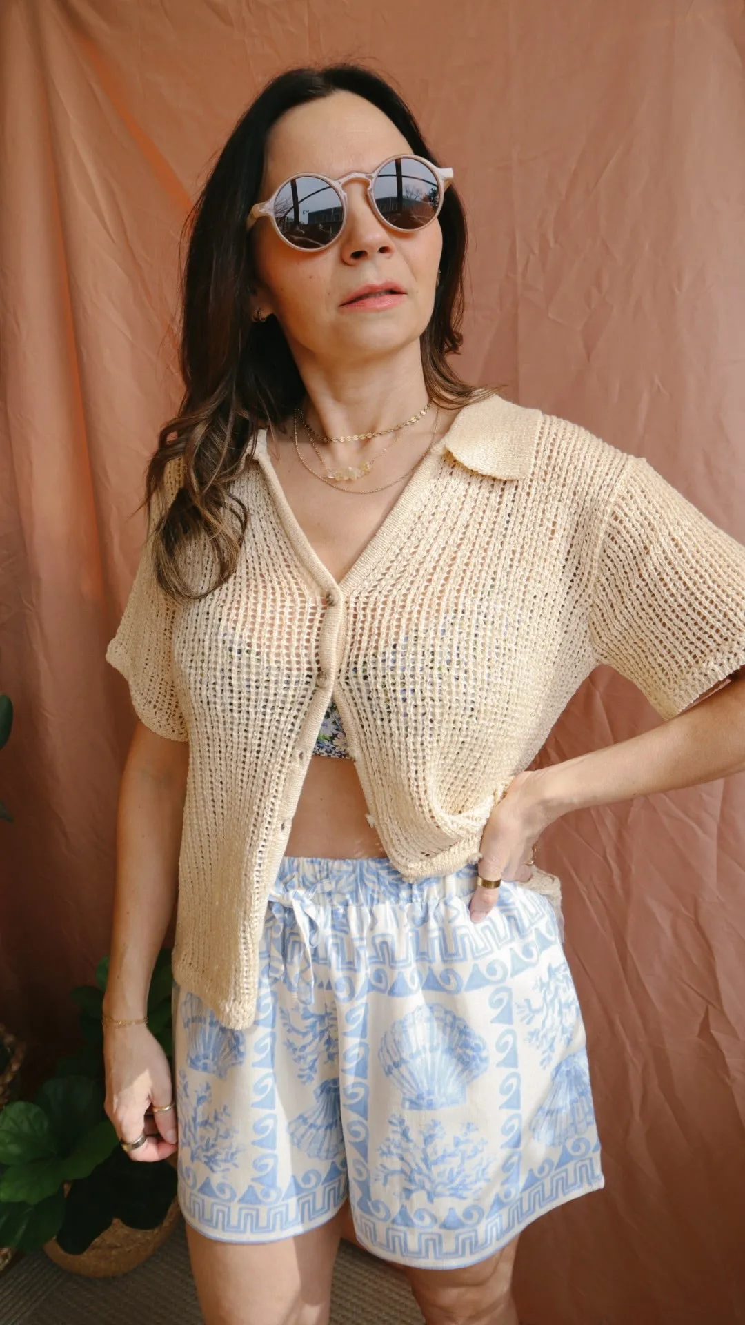 Crochet Short Sleeve Cardigan