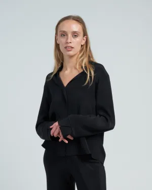 cuff blouse - black