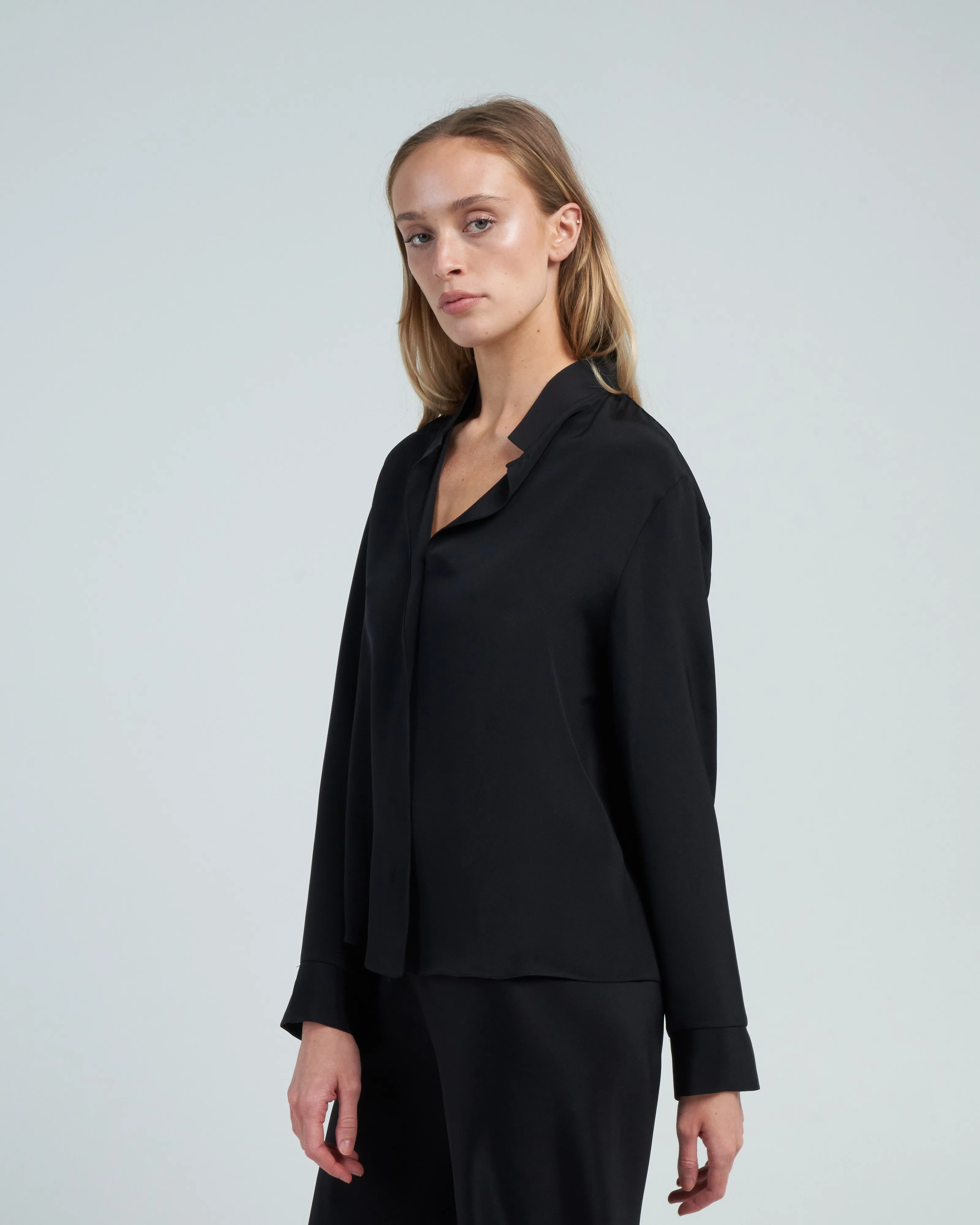 cuff blouse - black