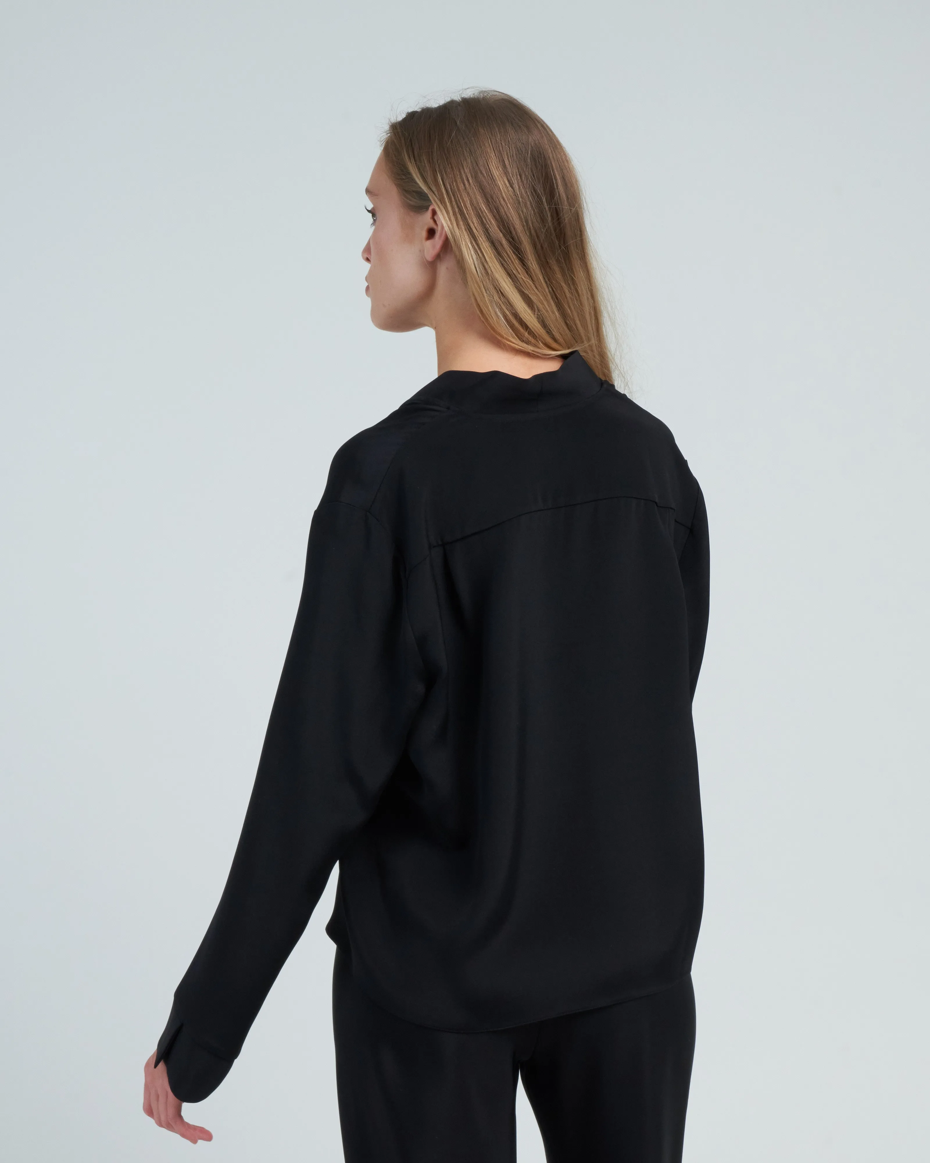cuff blouse - black