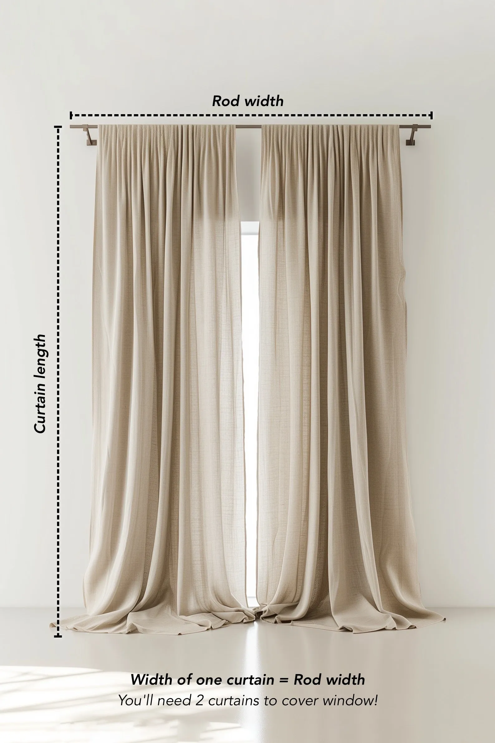 Curtain Set of 2 - Dark Gray