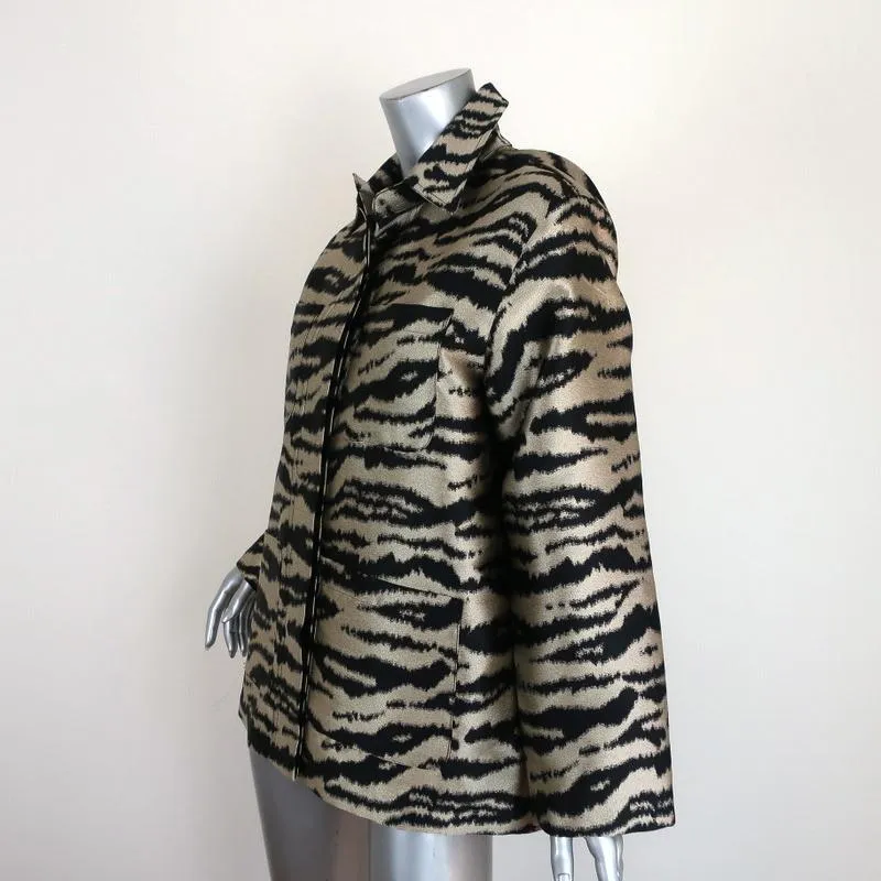 Cynthia Rowley Hensley Zebra Utility Jacket Gold/Black Size Extra Small NEW