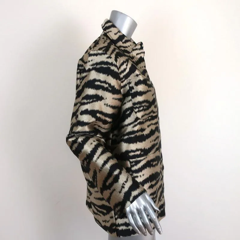 Cynthia Rowley Hensley Zebra Utility Jacket Gold/Black Size Extra Small NEW