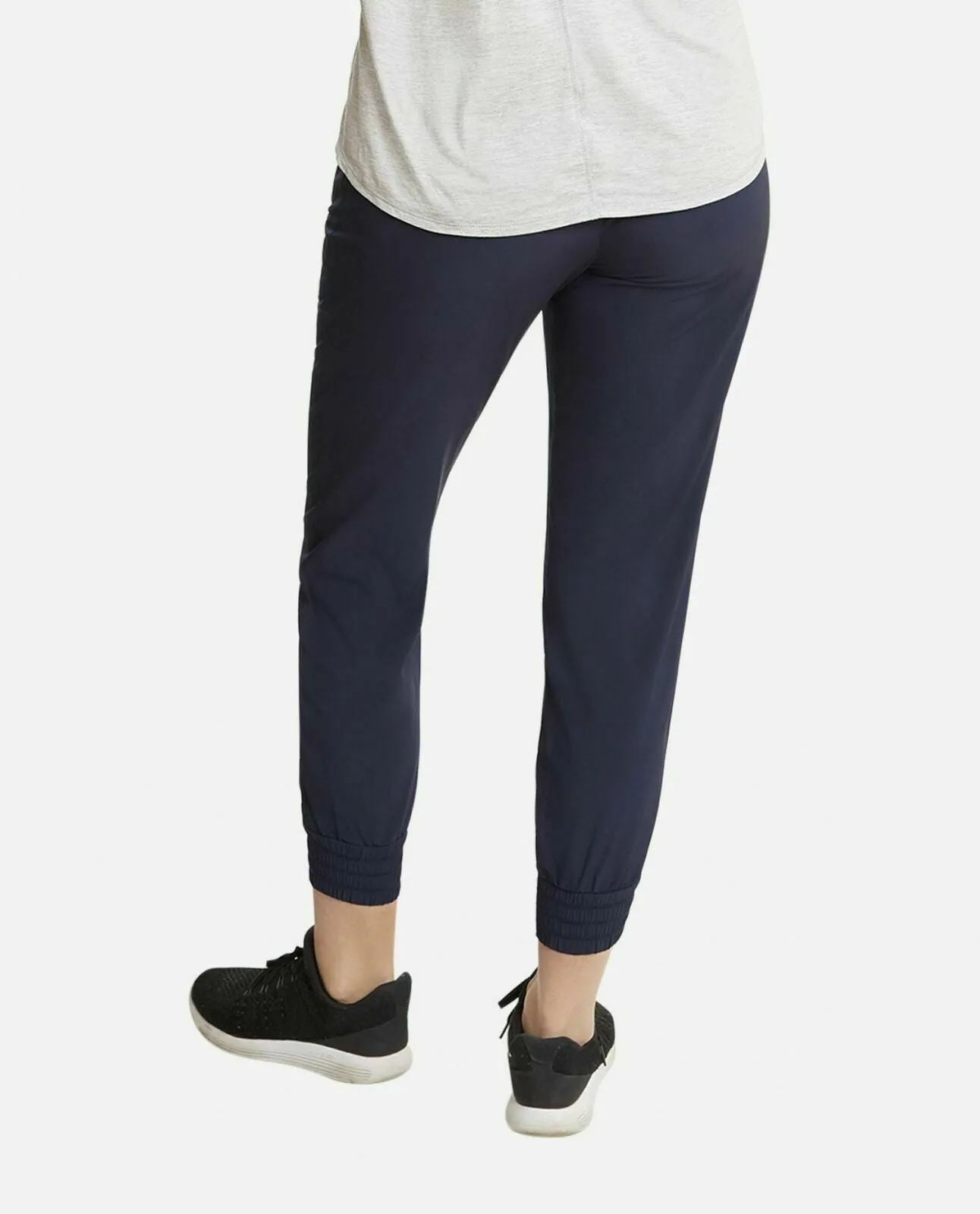 Danskin Women's Woven Jogger Pants with Zipper Pockets Navy
