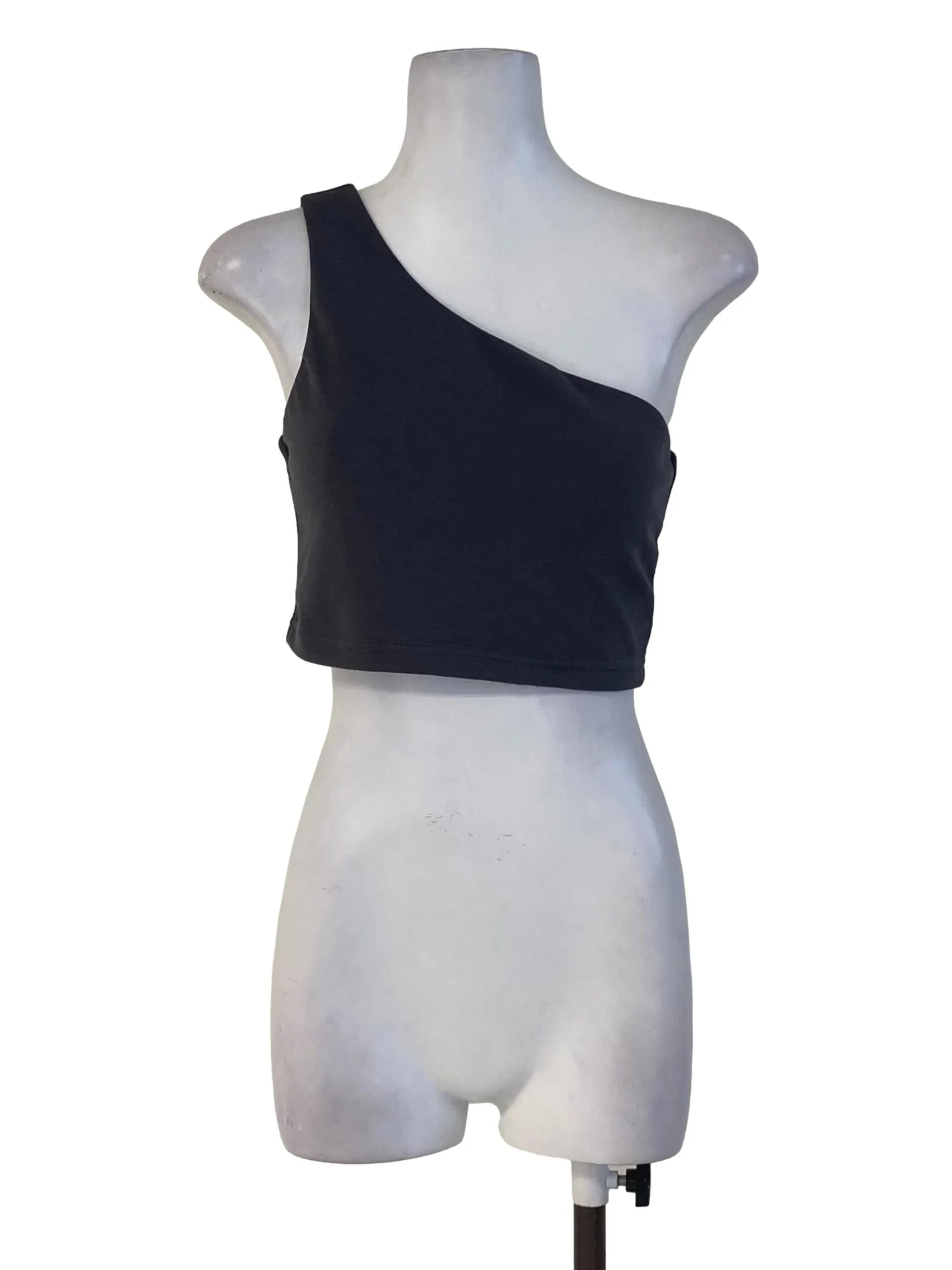 Dark Grey Plain Crop Top