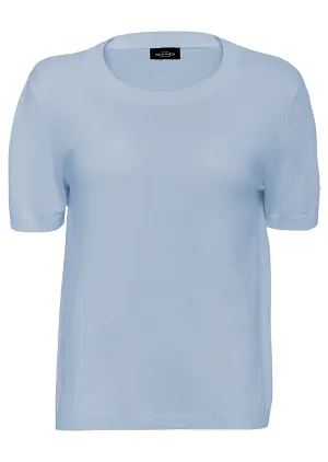 DELMY COTTON CASHMERE TOP - LIGHT BLUE