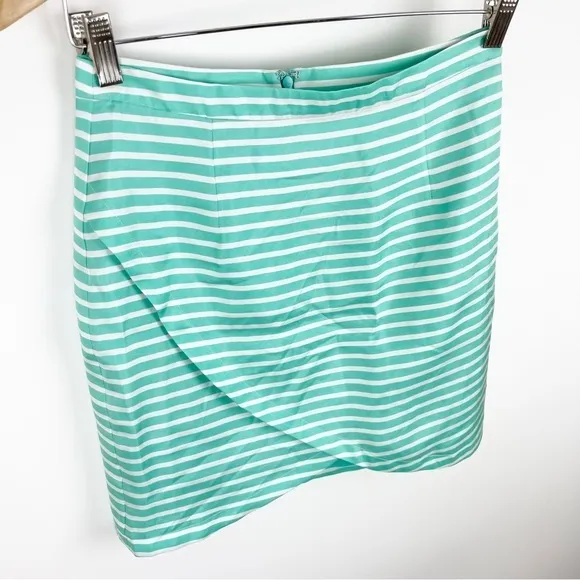 Devon Baer Teal Stripe Tulip Skirt Size Extra Small NWT