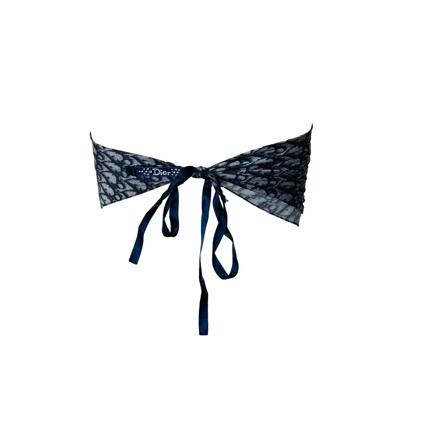Dior Blue Monogram Tie Scarf Top