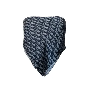 Dior Blue Monogram Tie Scarf Top